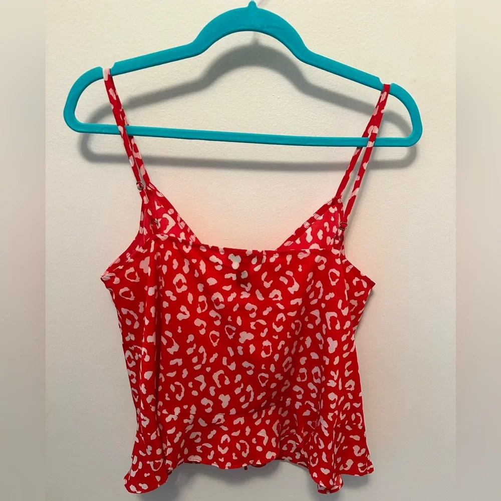 Aqua Ruched Drawstring Leopard Print Top - Picture 3 of 4